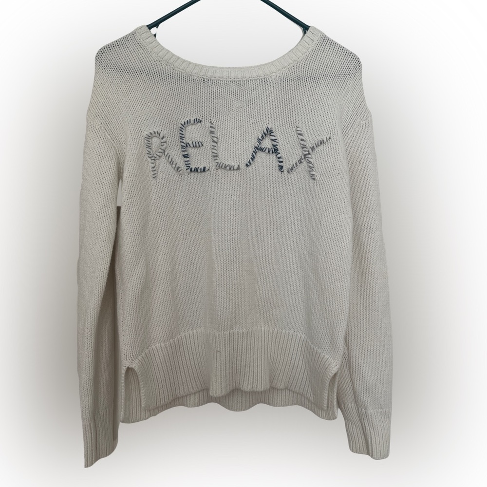 White knit sweater